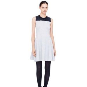 Club Monaco Gray Jersey Knit Faux Leather Dress